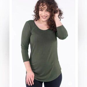 Sweetlegs Scoop Neck Tee Green Size Small